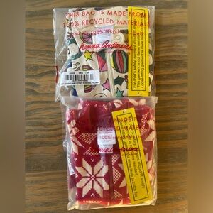 NWT 2 Hanna Andersson Infant Girl's Christmas Red White Falala Zip Sleepers 0-3M